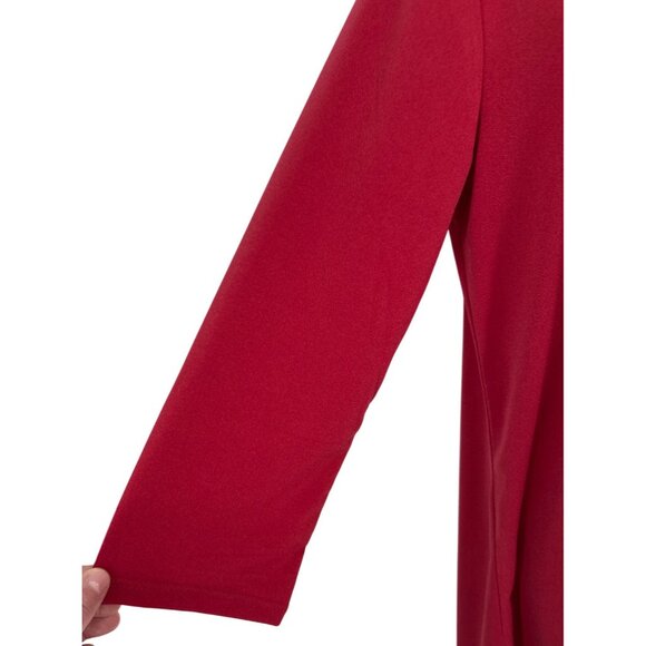 Magnolia Grace Zendaya Handkerchief Hemline Tunic Red W/ Geometric Trim Sz L - Picture 3 of 10